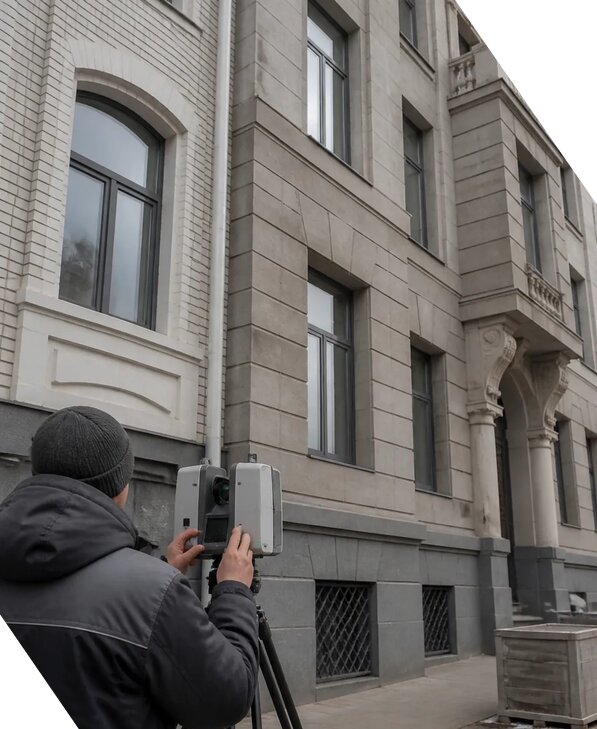 Лазерное сканирование фасадов зданий для обследования в Якутске